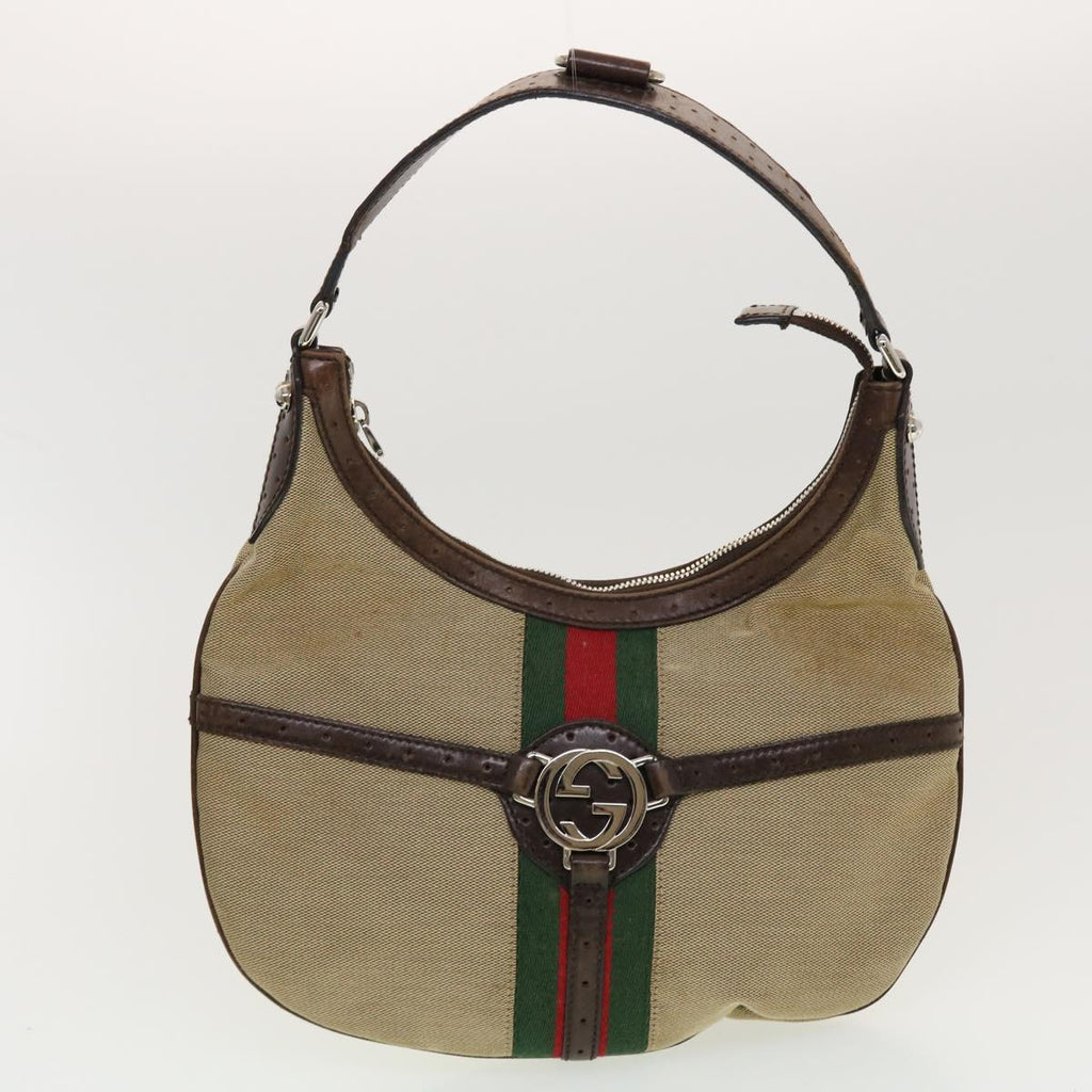 GUCCI GG Canvas Web Sherry Line Hand Bag Nylon 4Set Black Beige Red bs5254