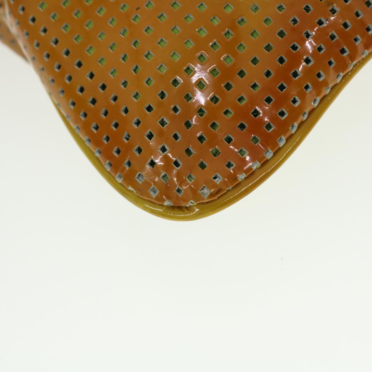 FENDI Shoulder Bag Patent leather Khaki 2813-26734-008 bs5265