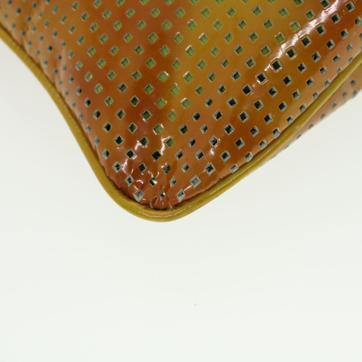FENDI Shoulder Bag Patent leather Khaki 2813-26734-008 bs5265