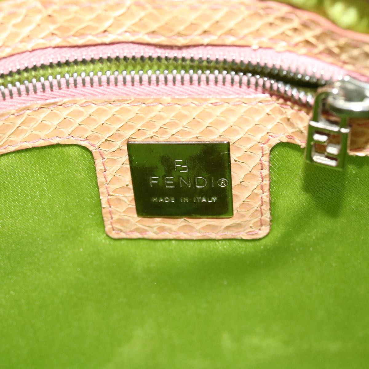 FENDI Shoulder Bag Patent leather Khaki 2813-26734-008 bs5265