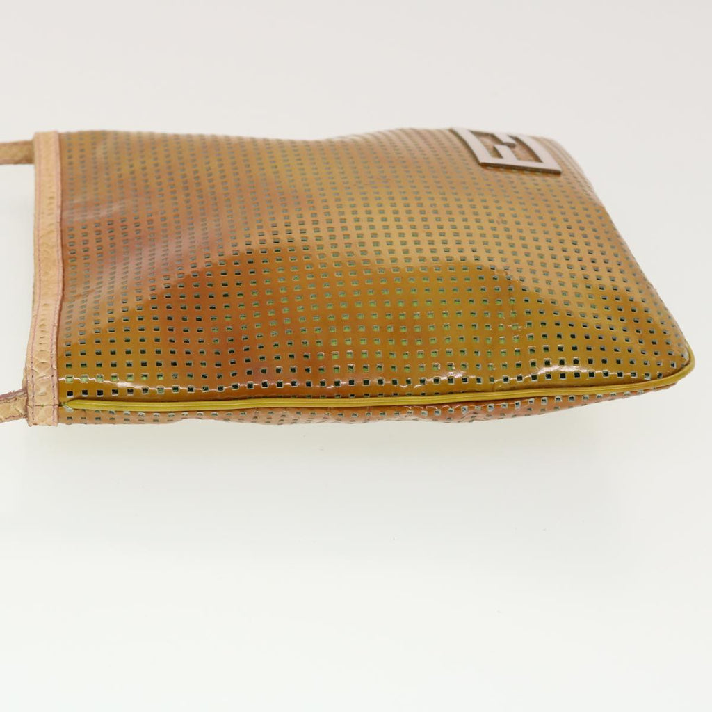 FENDI Shoulder Bag Patent leather Khaki 2813-26734-008 bs5265