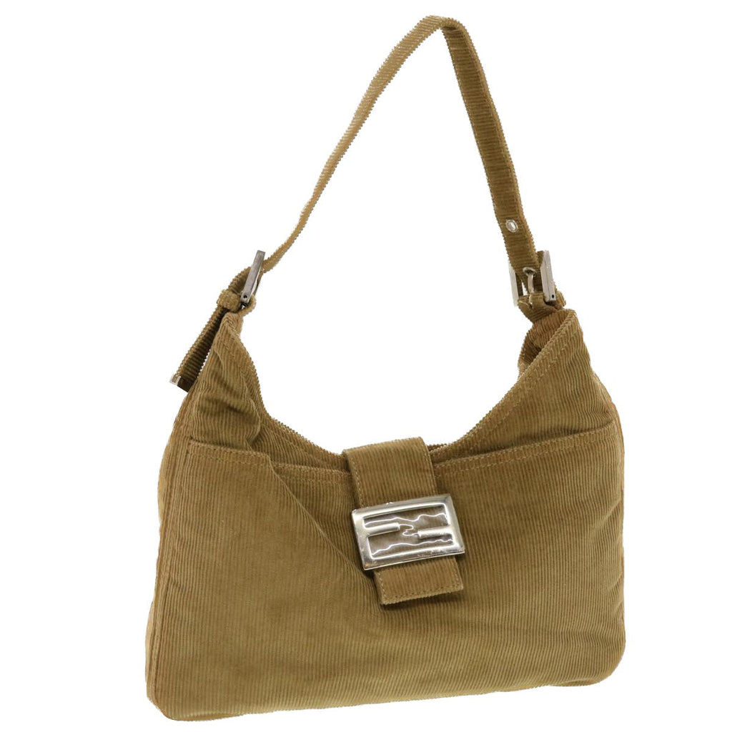 FENDI Mamma Baguette Shoulder Bag Corduroy Brown 2384-26569-009 bs5266