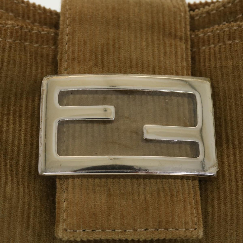 FENDI Mamma Baguette Shoulder Bag Corduroy Brown 2384-26569-009 bs5266
