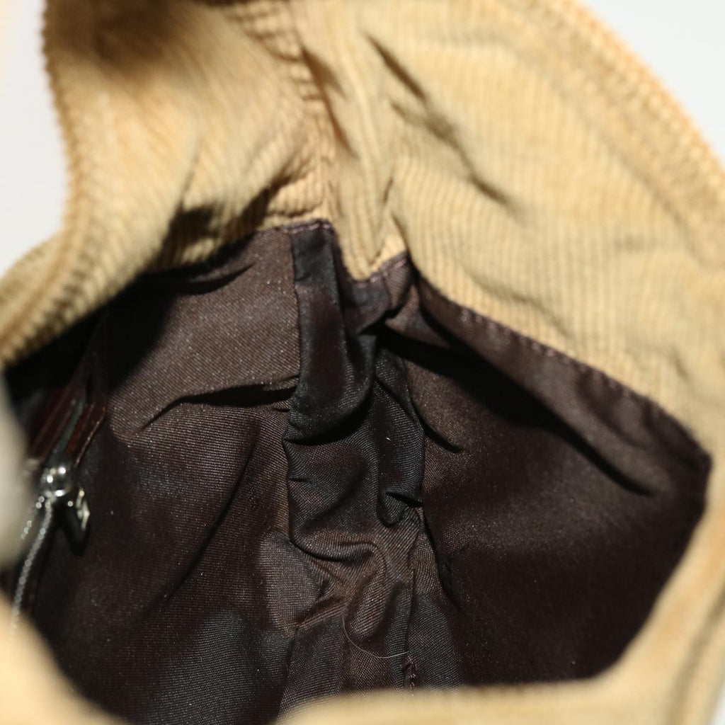 FENDI Mamma Baguette Shoulder Bag Corduroy Brown 2384-26569-009 bs5266