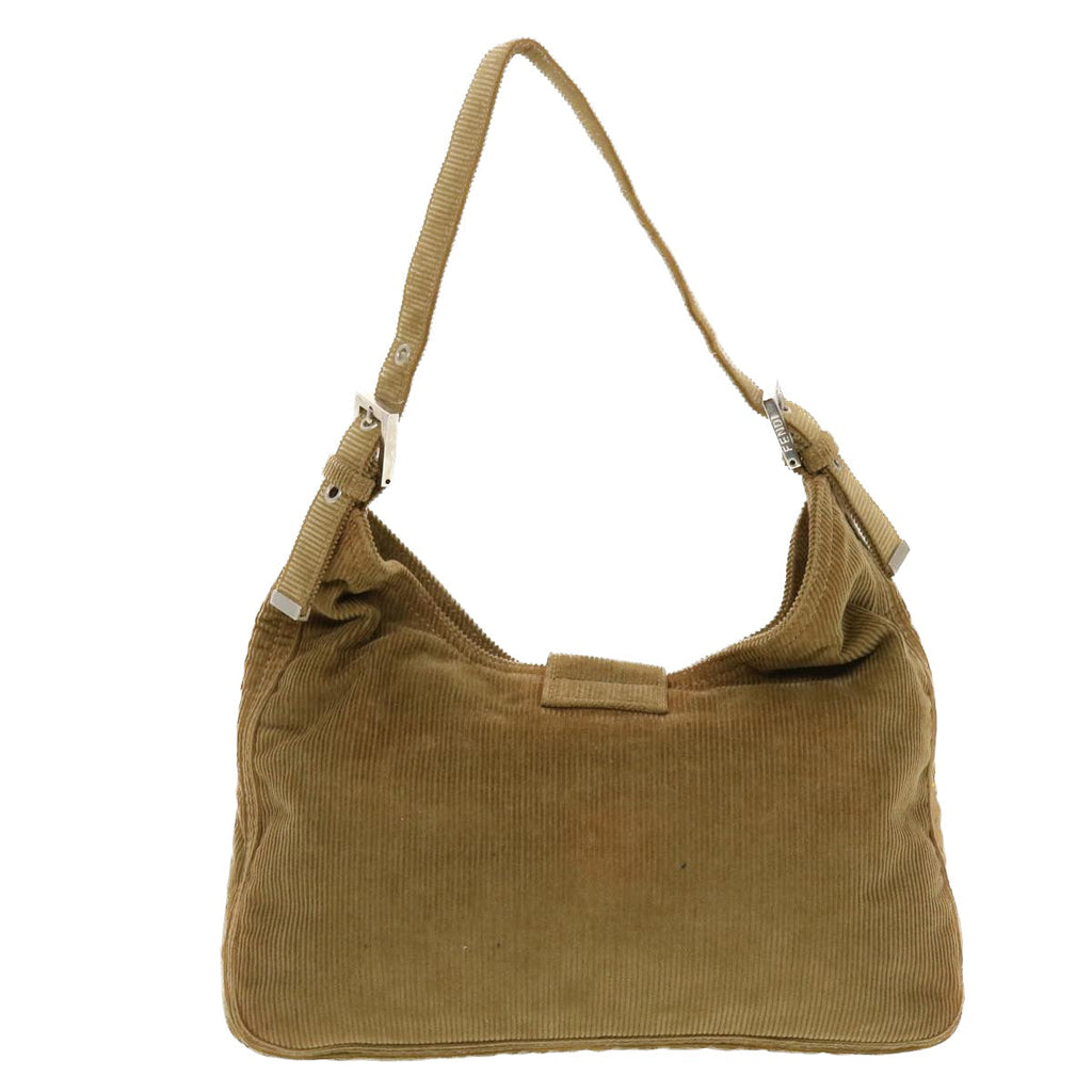 FENDI Mamma Baguette Shoulder Bag Corduroy Brown 2384-26569-009 bs5266