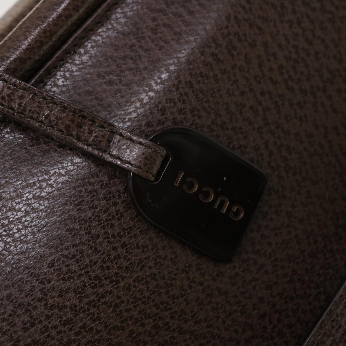 GUCCI Hand Bag Leather Brown 00237541313 bs5271