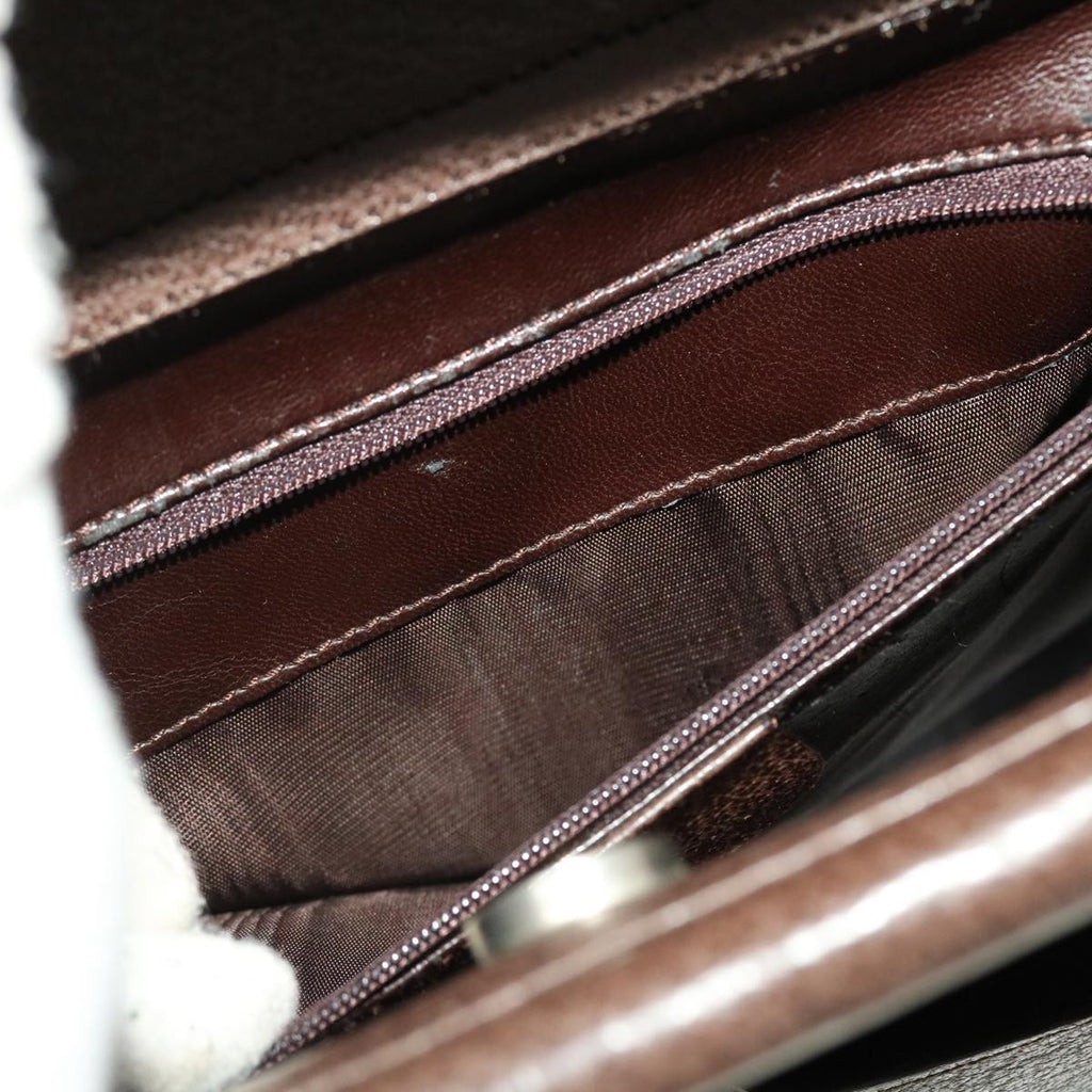 GUCCI Hand Bag Leather Brown 00237541313 bs5271