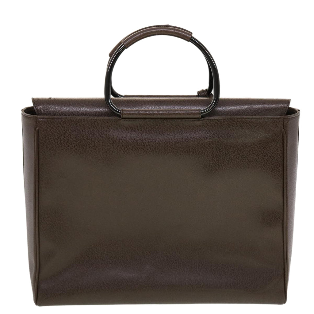 GUCCI Hand Bag Leather Brown 00237541313 bs5271