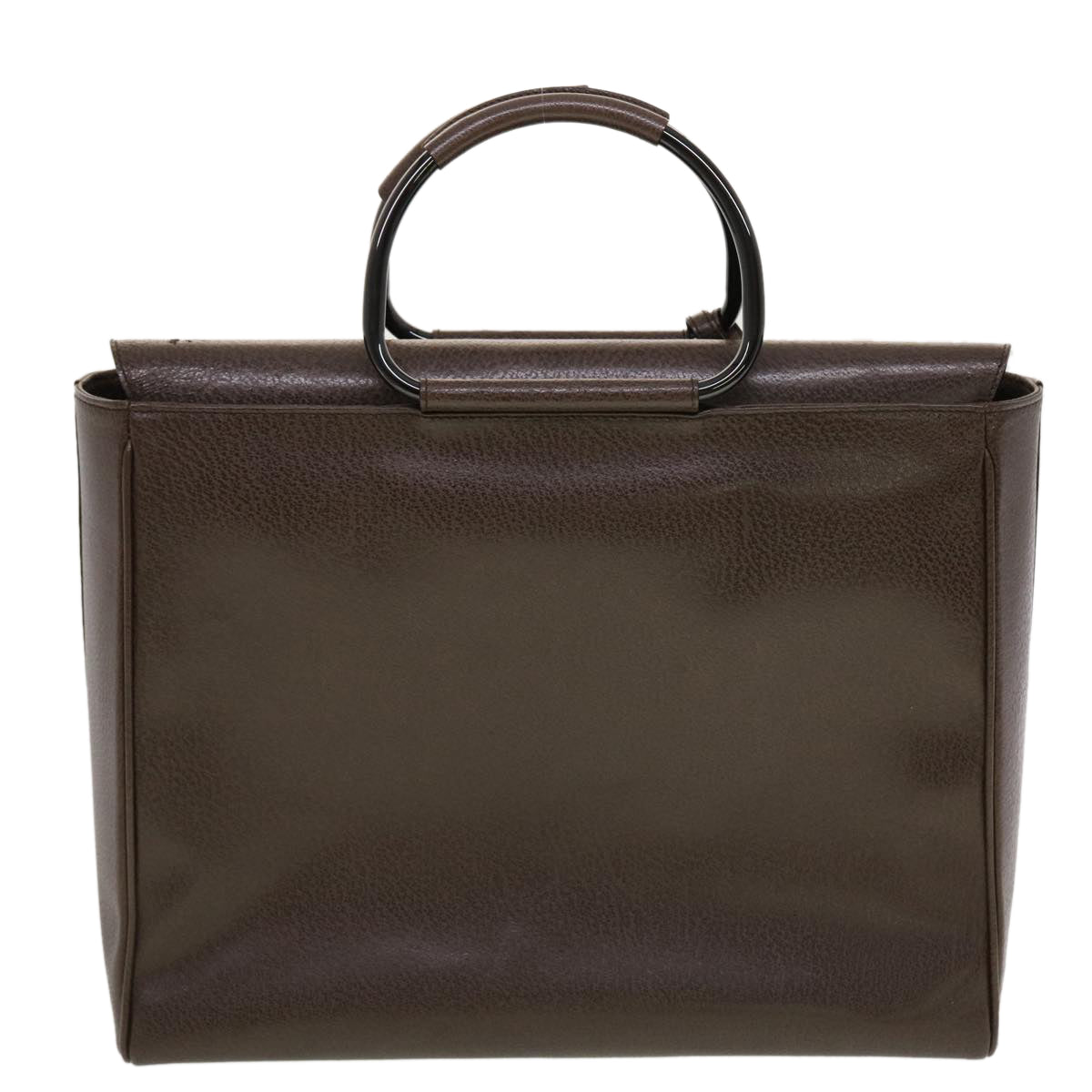 GUCCI Hand Bag Leather Brown 00237541313 bs5271