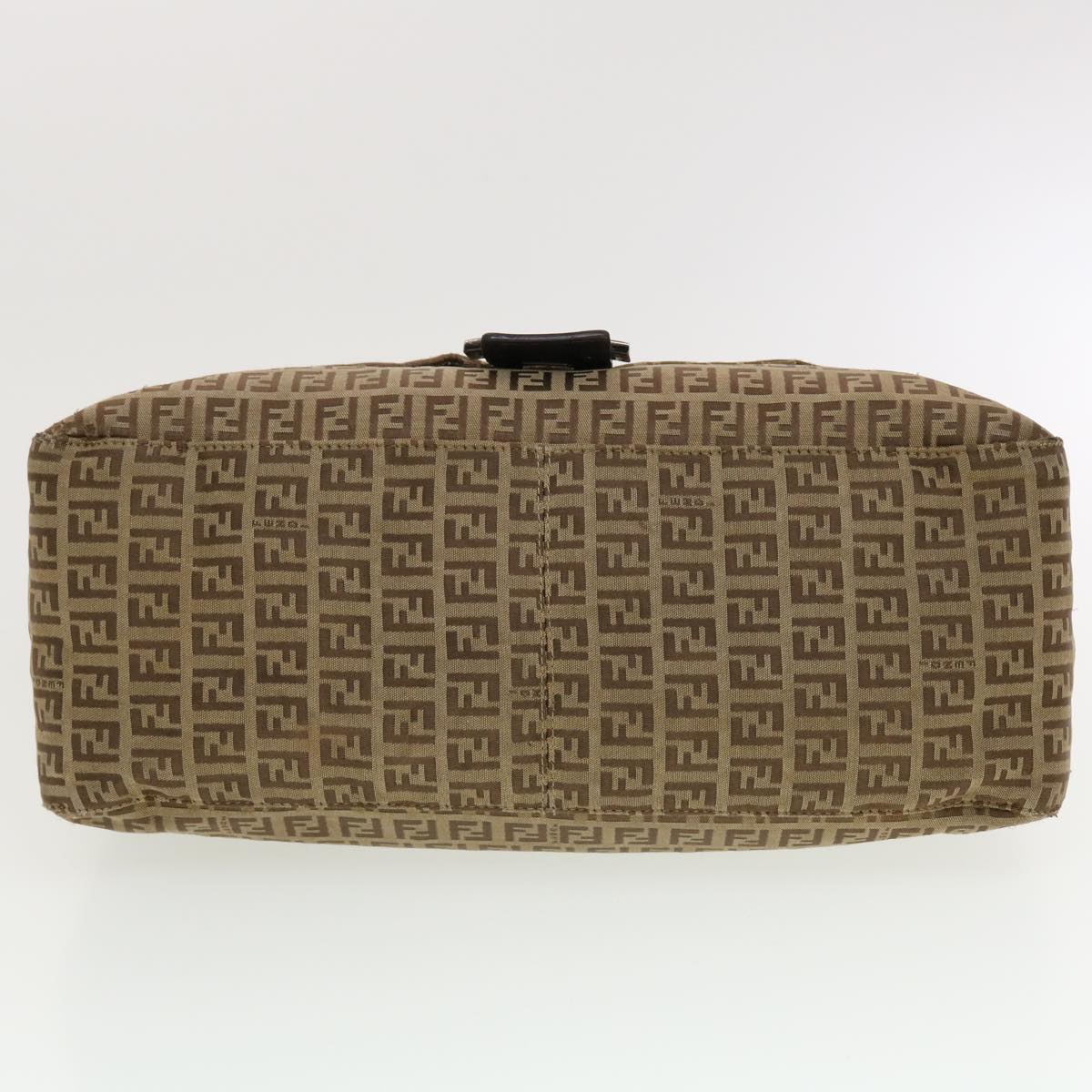 FENDI Zucchino Canvas Mamma Baguette Shoulder Bag Brown bs5280
