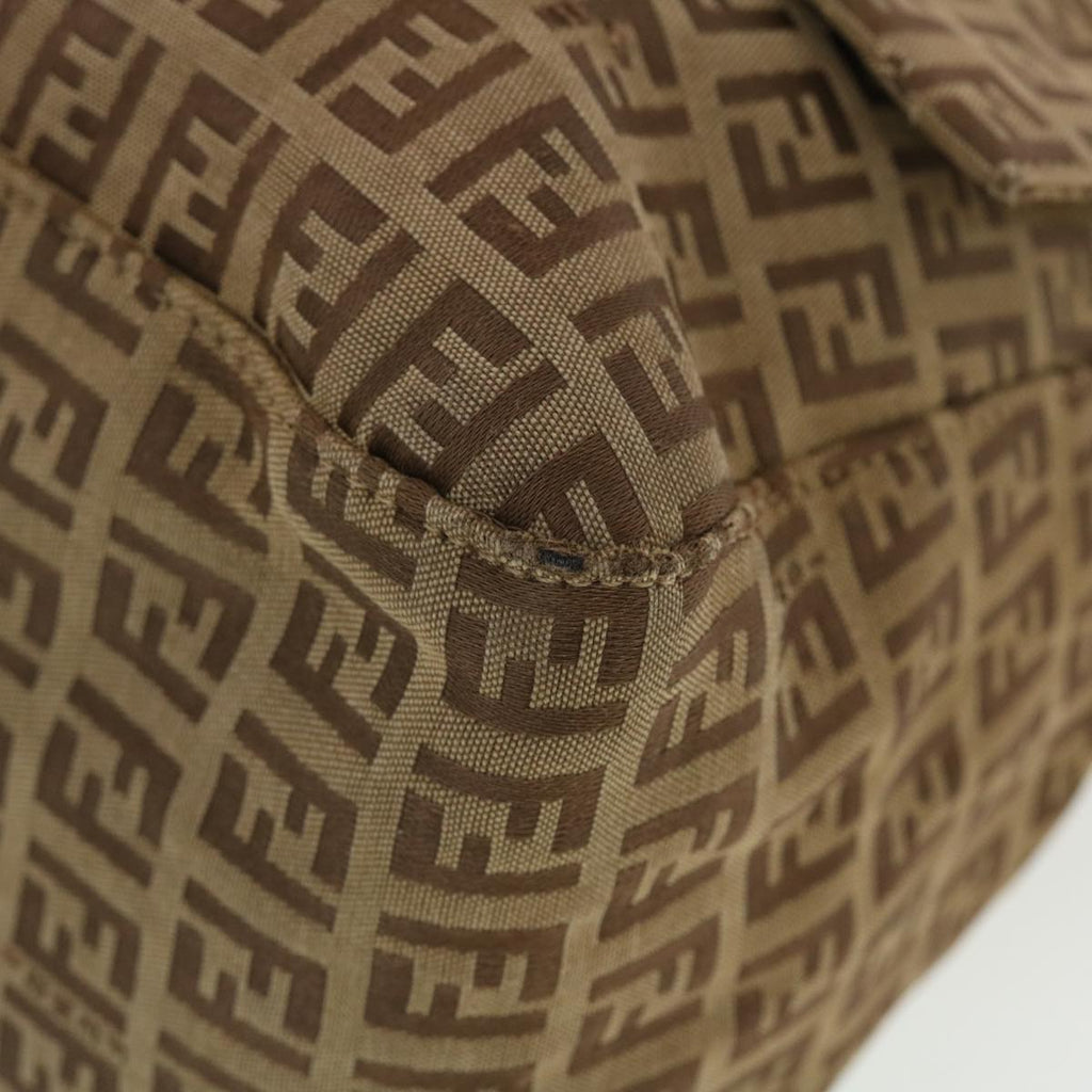 FENDI Zucchino Canvas Mamma Baguette Shoulder Bag Brown bs5280