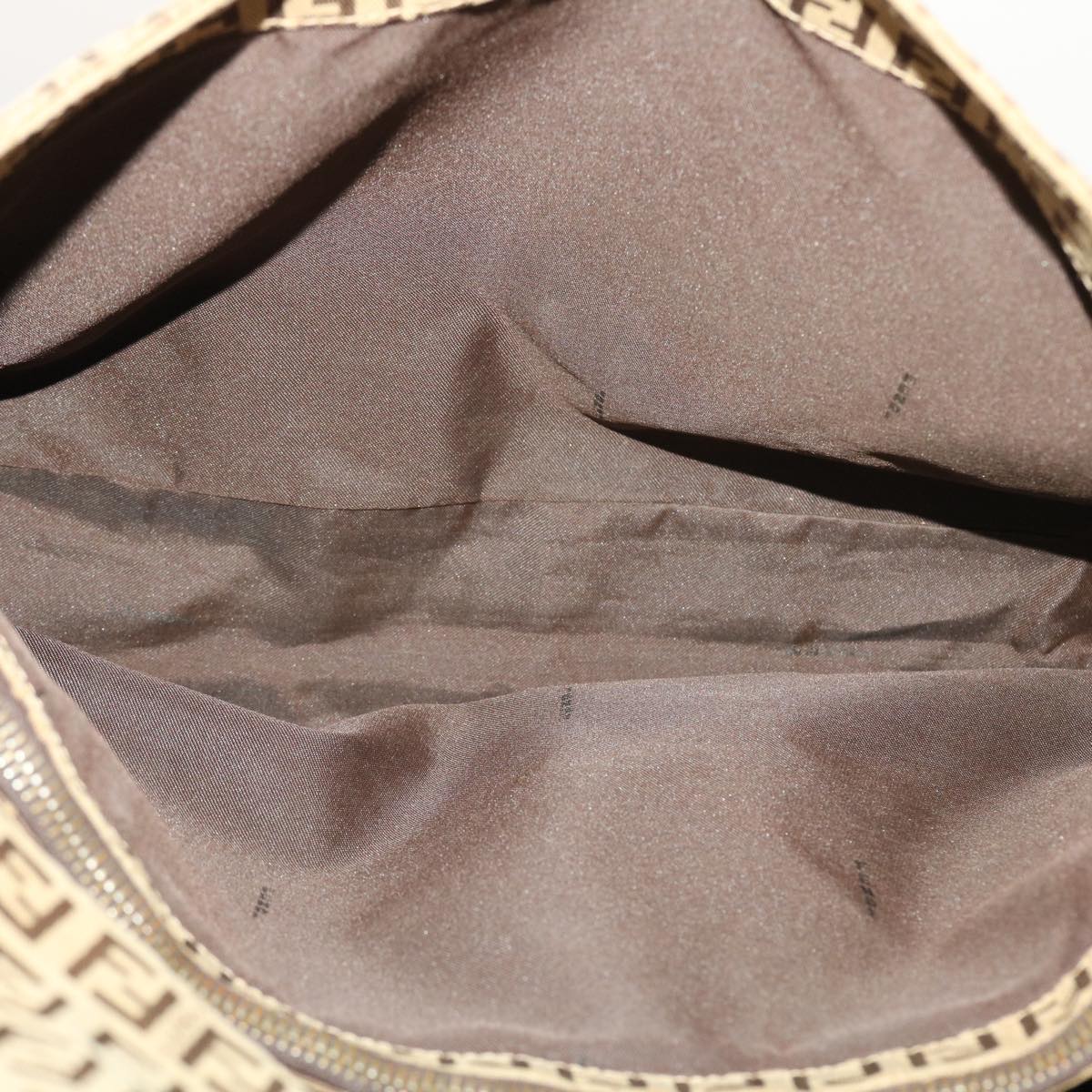 FENDI Zucchino Canvas Mamma Baguette Shoulder Bag Brown bs5280
