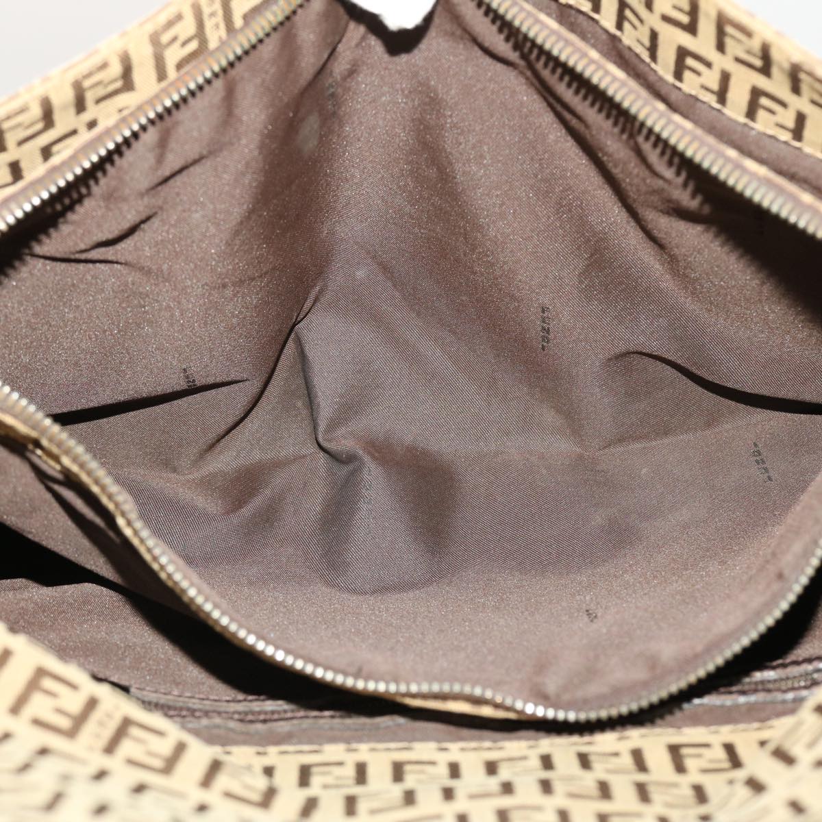 FENDI Zucchino Canvas Mamma Baguette Shoulder Bag Brown bs5280