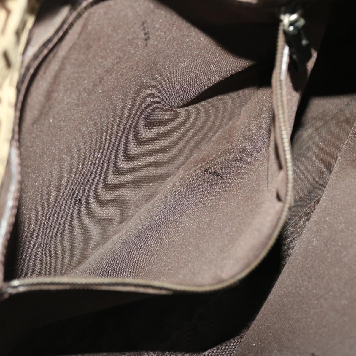 FENDI Zucchino Canvas Mamma Baguette Shoulder Bag Brown bs5280