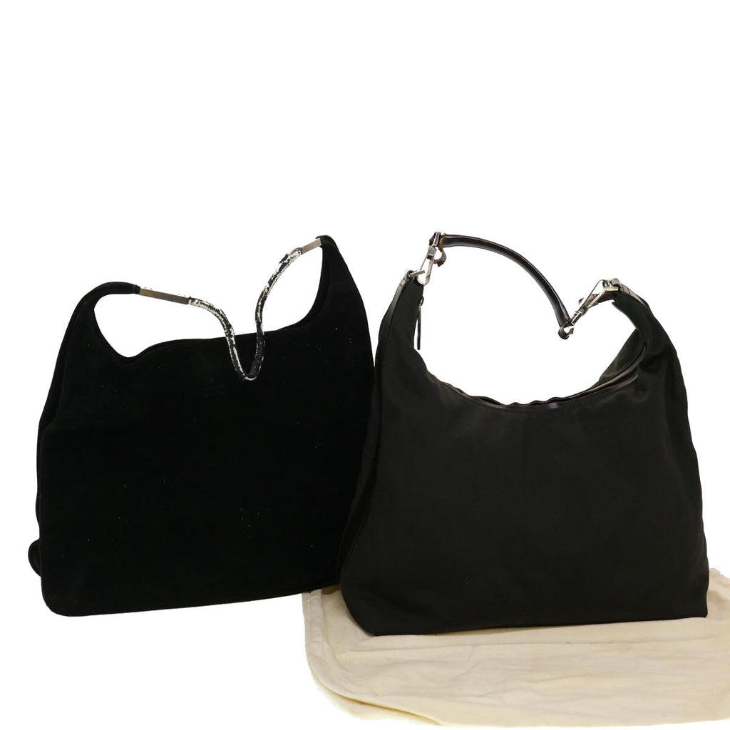 GUCCI Shoulder Bag Canvas 2Set Black bs5295