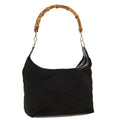GUCCI Bamboo Shoulder Bag Nylon Black 00019560531 bs5299