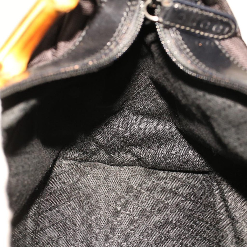 GUCCI Bamboo Shoulder Bag Nylon Black 00019560531 bs5299