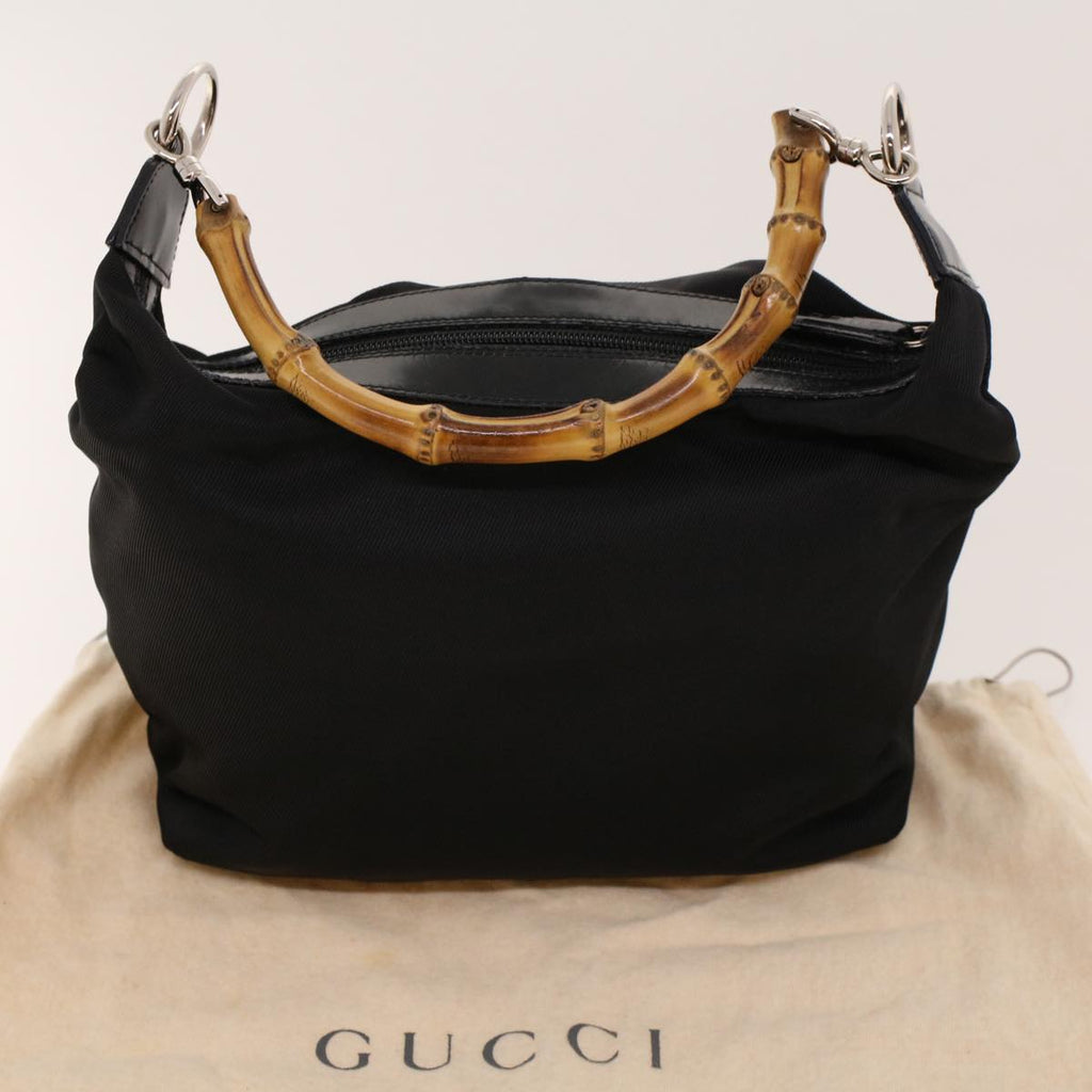 GUCCI Bamboo Shoulder Bag Nylon Black 00019560531 bs5299
