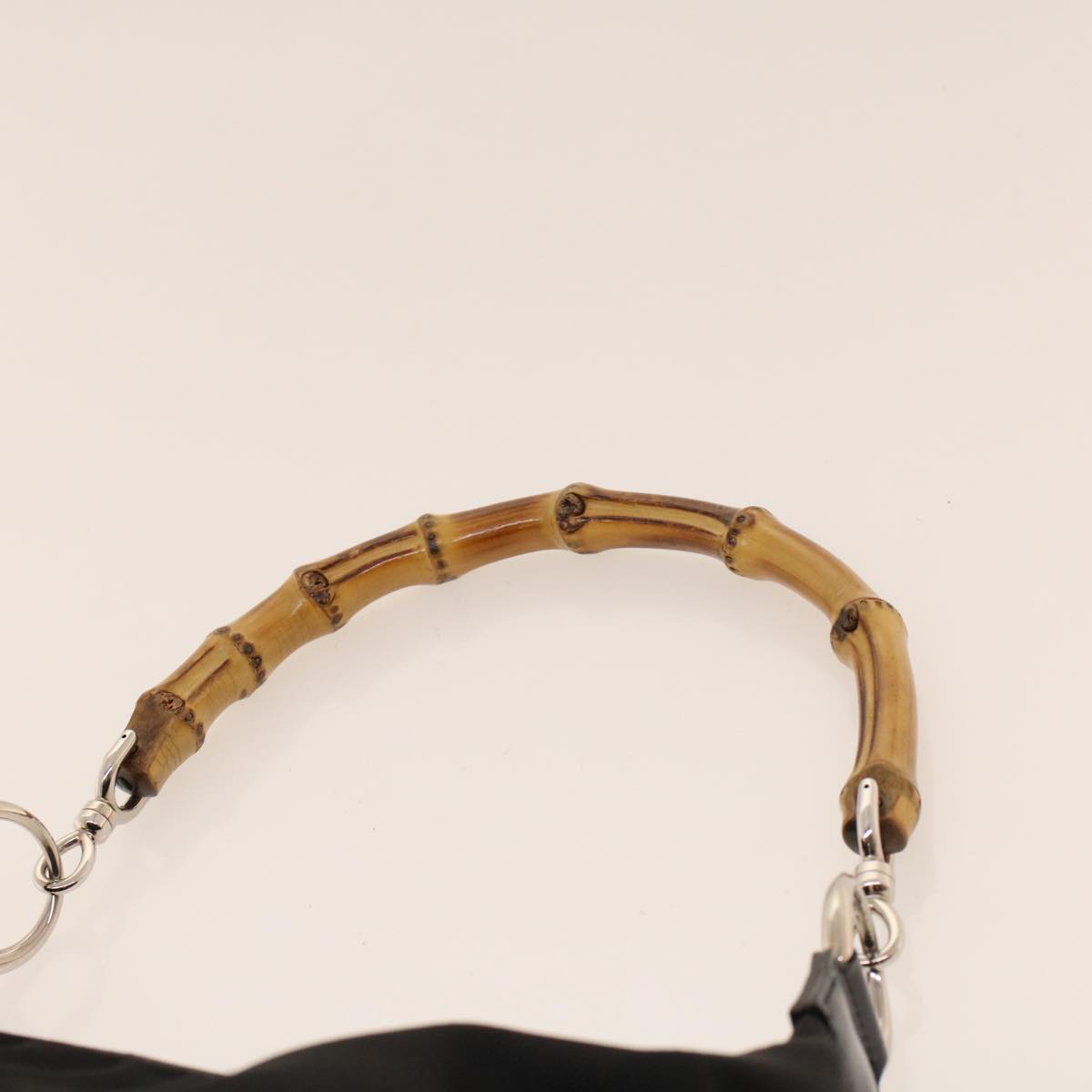 GUCCI Bamboo Shoulder Bag Nylon Black 00019560531 bs5299