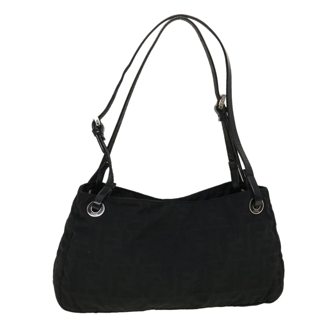 FENDI Zucca Canvas Shoulder Bag Black bs5300