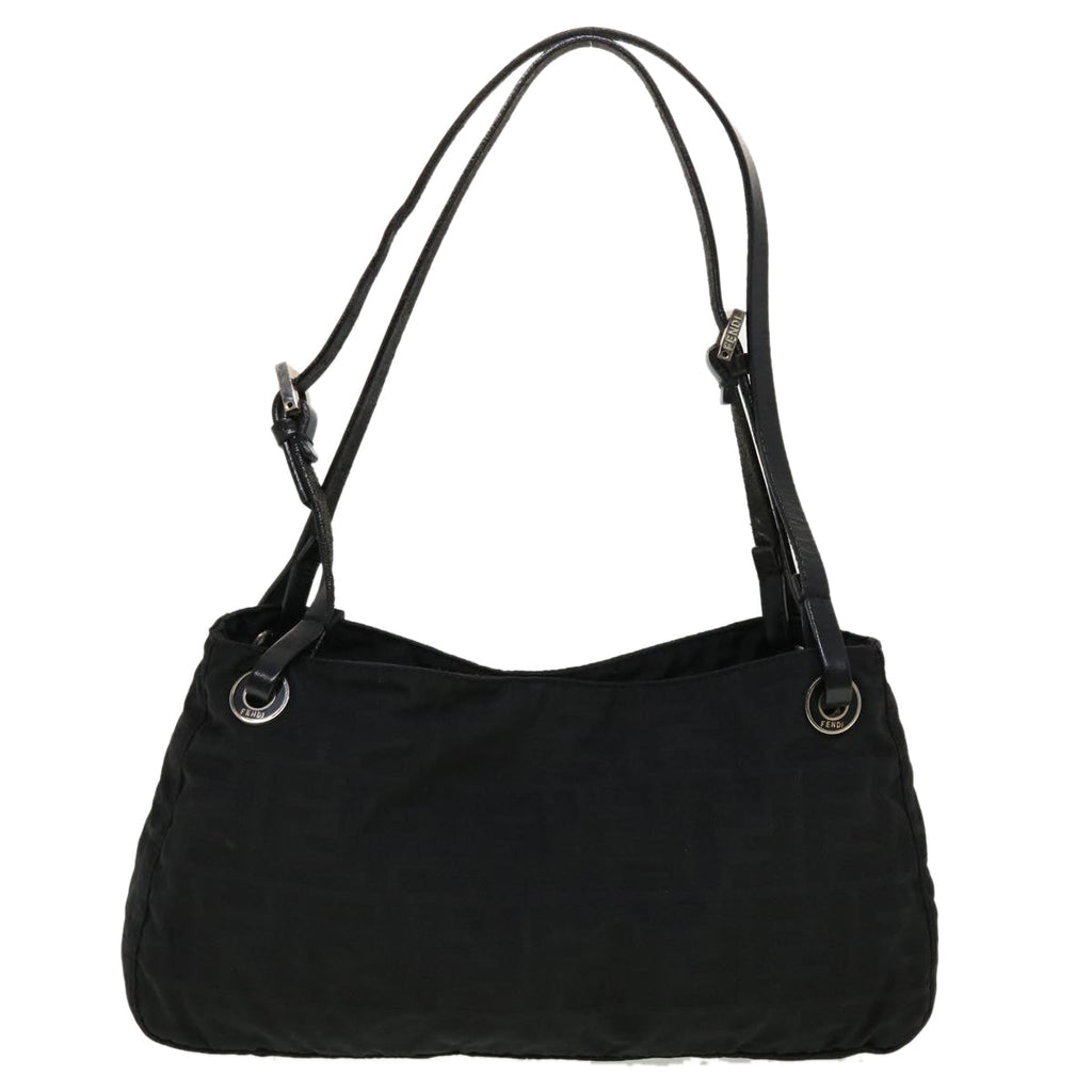 FENDI Zucca Canvas Shoulder Bag Black bs5300
