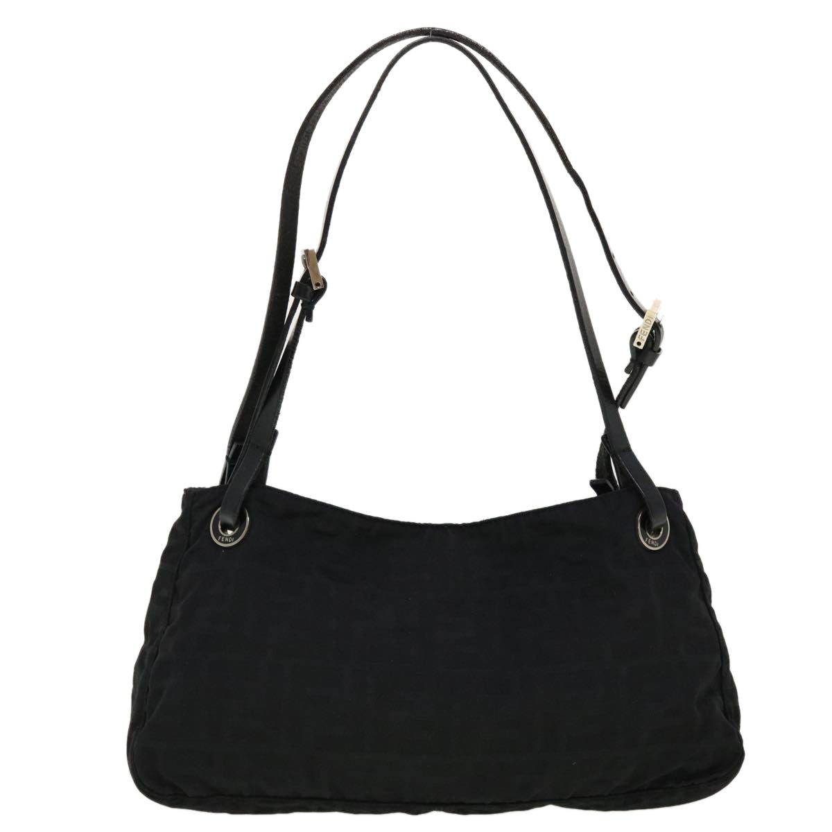 FENDI Zucca Canvas Shoulder Bag Black bs5300