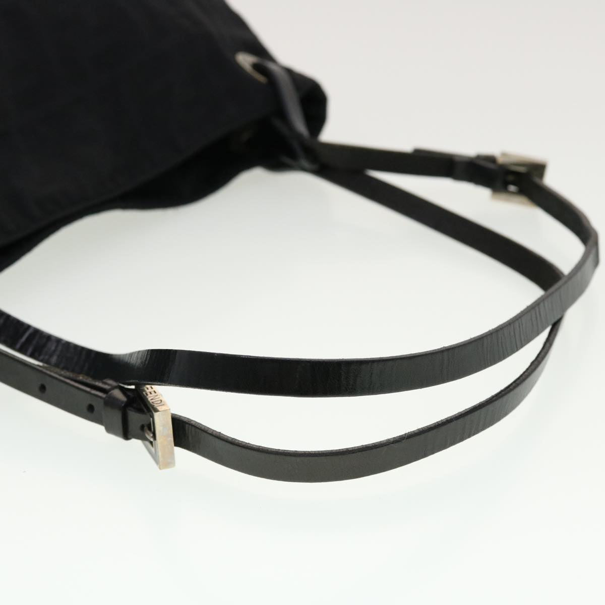 FENDI Zucca Canvas Shoulder Bag Black bs5300