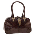 GUCCI Shoulder Bag Patent leather Purple 145770 bs5305