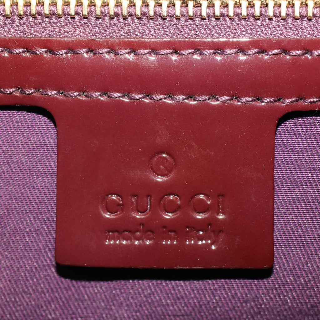 GUCCI Shoulder Bag Patent leather Purple 145770 bs5305