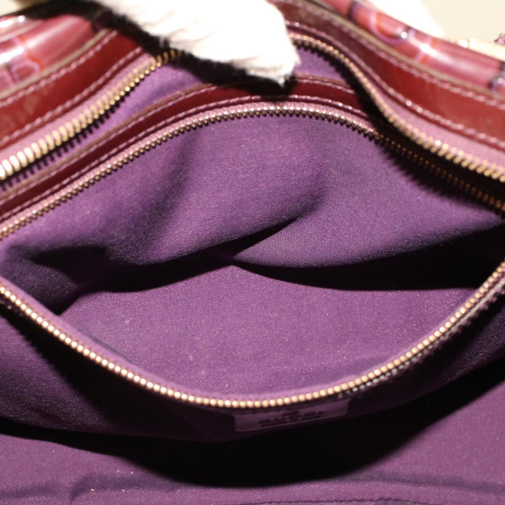 GUCCI Shoulder Bag Patent leather Purple 145770 bs5305