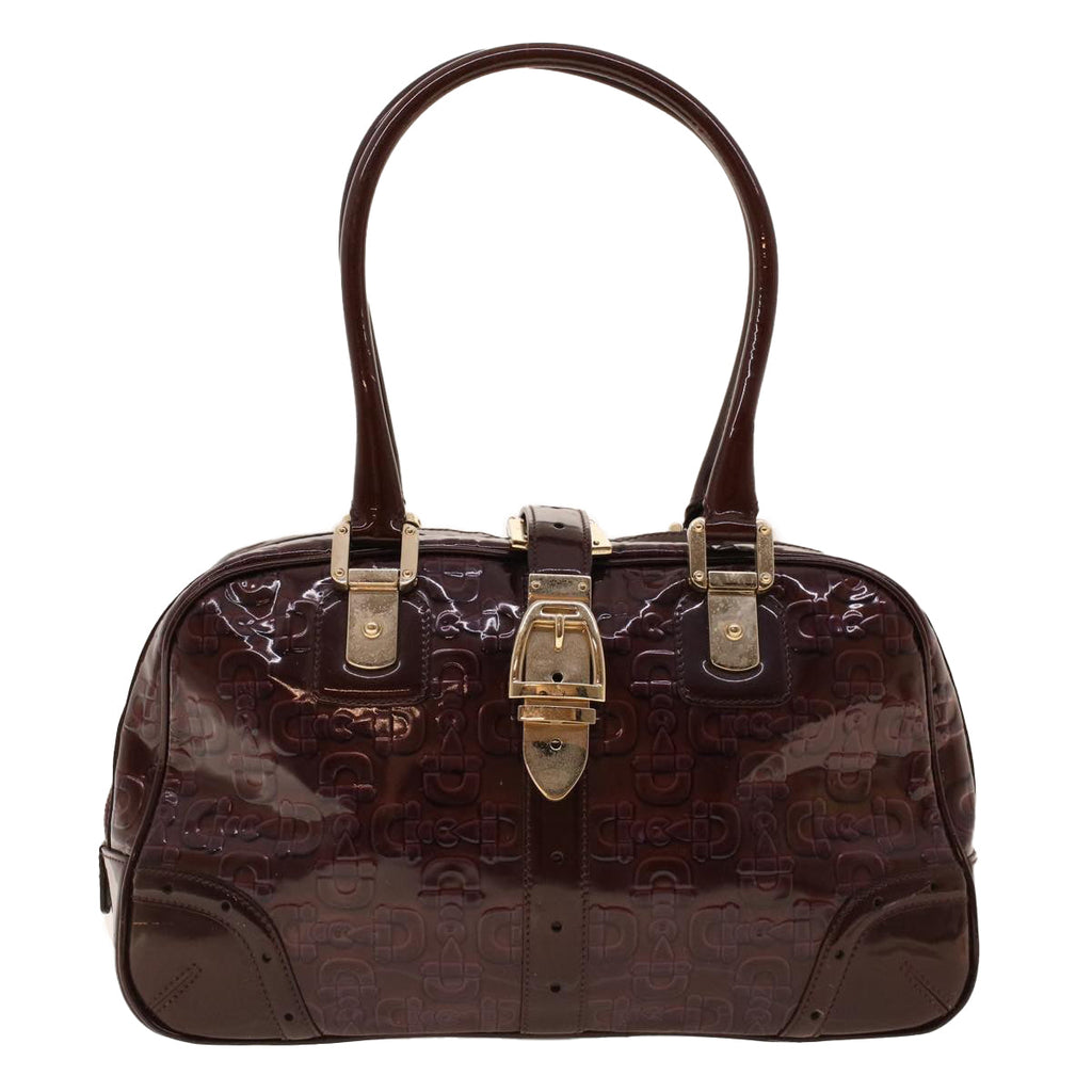 GUCCI Shoulder Bag Patent leather Purple 145770 bs5305