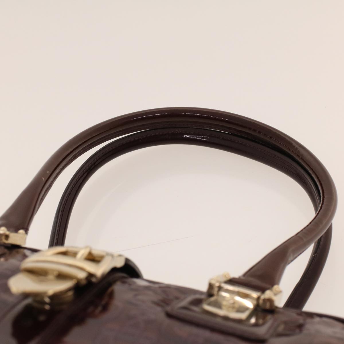 GUCCI Shoulder Bag Patent leather Purple 145770 bs5305