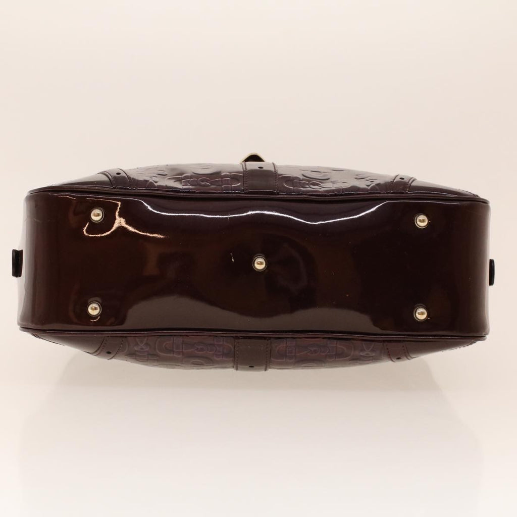 GUCCI Shoulder Bag Patent leather Purple 145770 bs5305