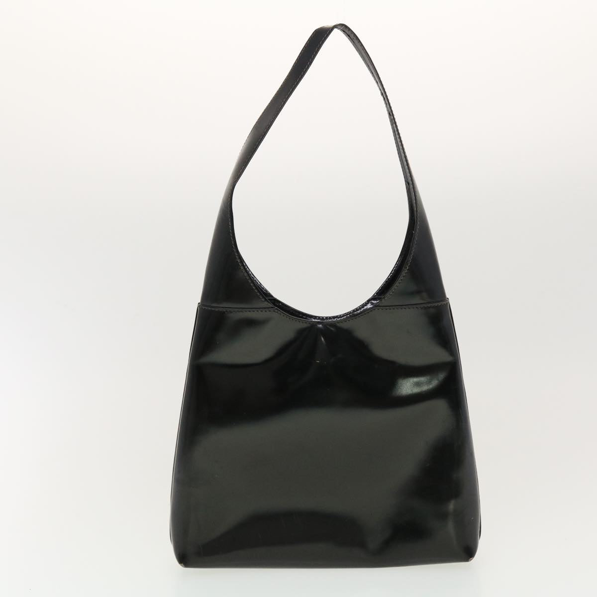 GUCCI Bamboo Shoulder Bag Suede Patent leather 2Set Black White bs5308
