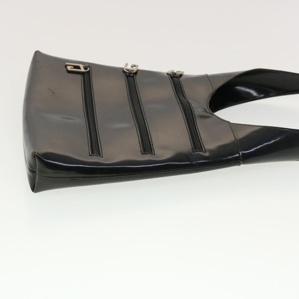 GUCCI Bamboo Shoulder Bag Suede Patent leather 2Set Black White bs5308