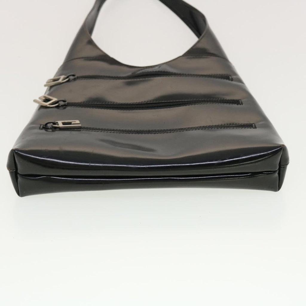 GUCCI Bamboo Shoulder Bag Suede Patent leather 2Set Black White bs5308