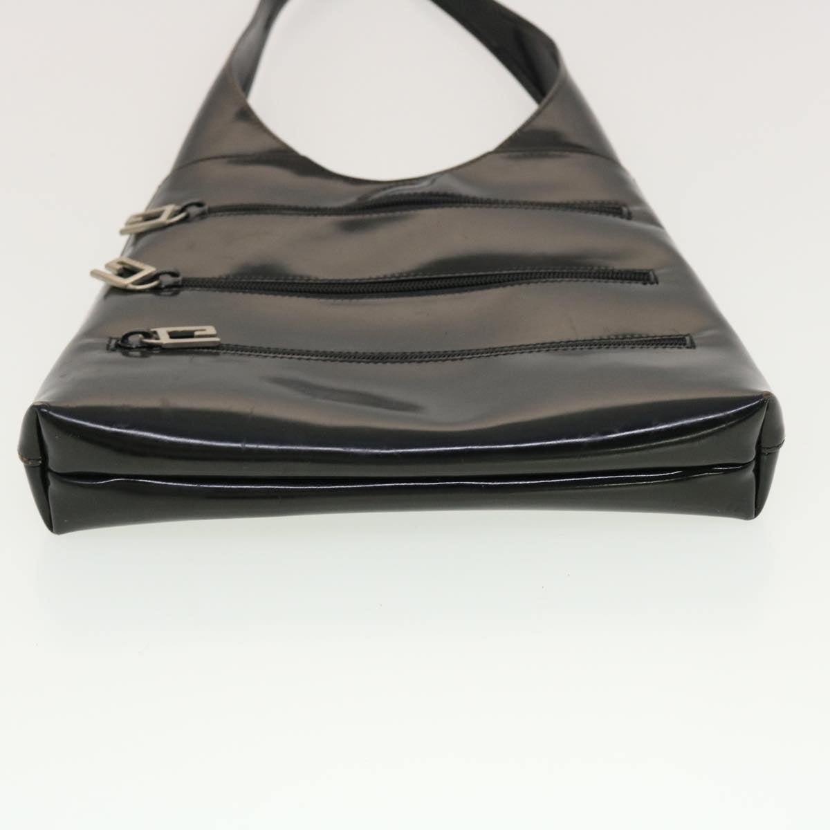 GUCCI Bamboo Shoulder Bag Suede Patent leather 2Set Black White bs5308