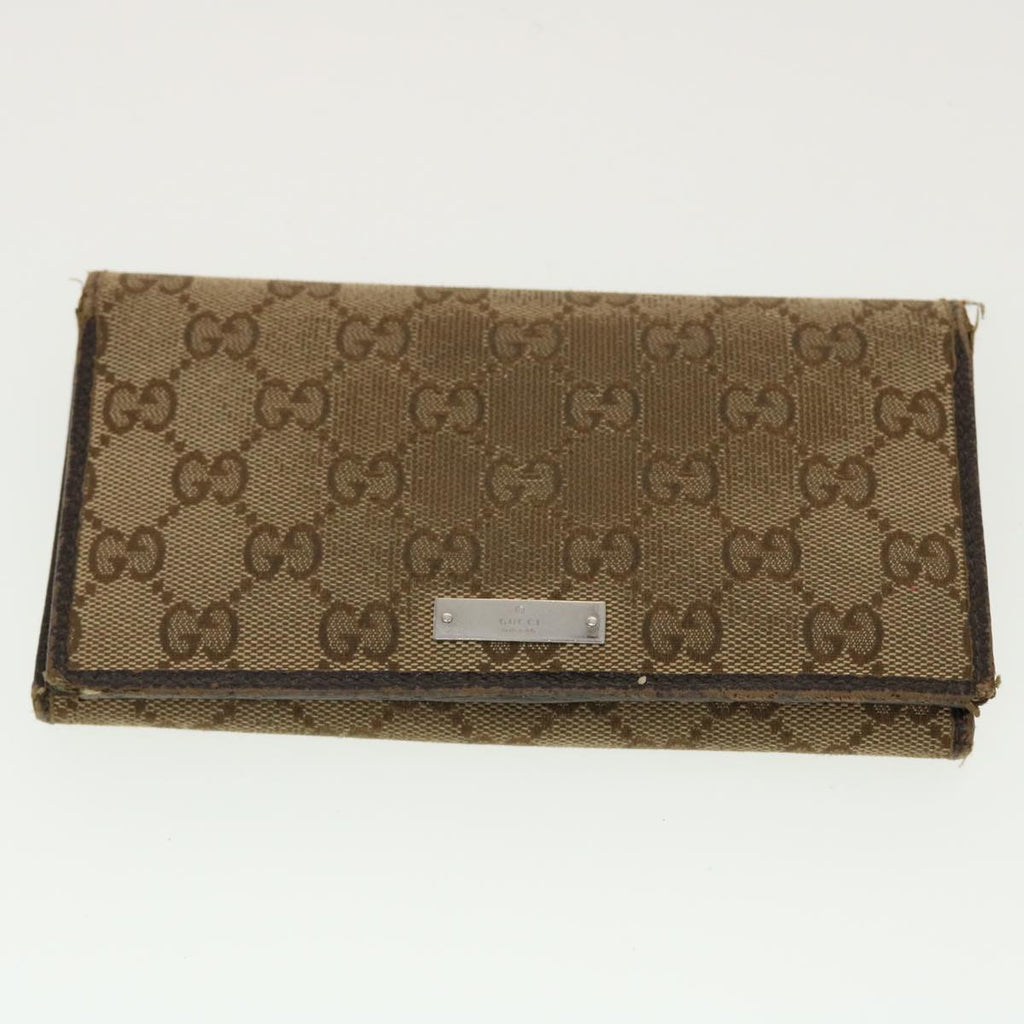 GUCCI GG Canvas Wallet Leather 5Set Black Orange beige bs5373
