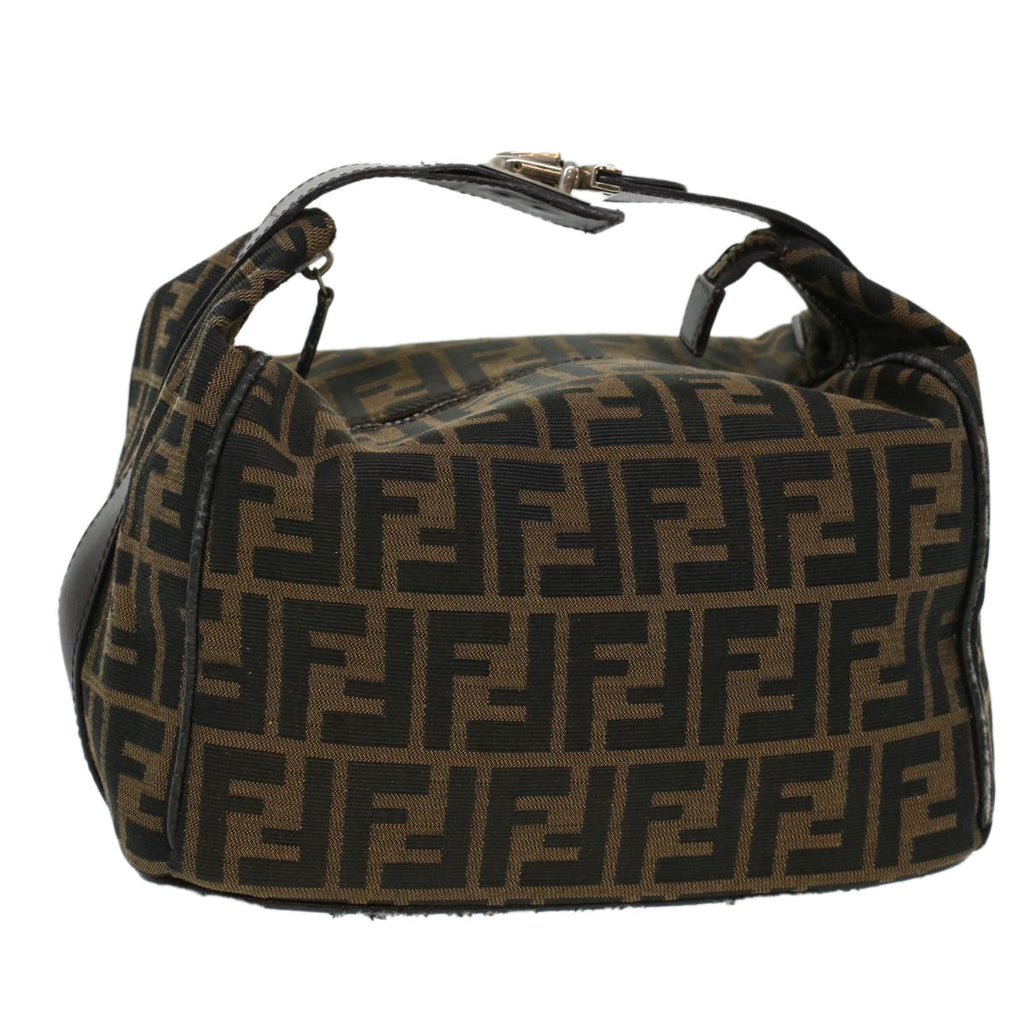 FENDI Zucca Canvas Hand Bag Black Brown bs5402
