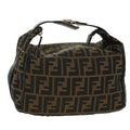 FENDI Zucca Canvas Hand Bag Black Brown bs5402