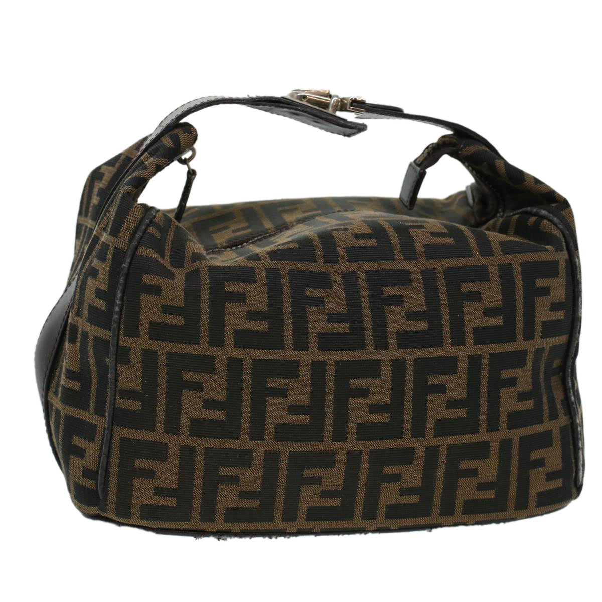 FENDI Zucca Canvas Hand Bag Black Brown bs5402