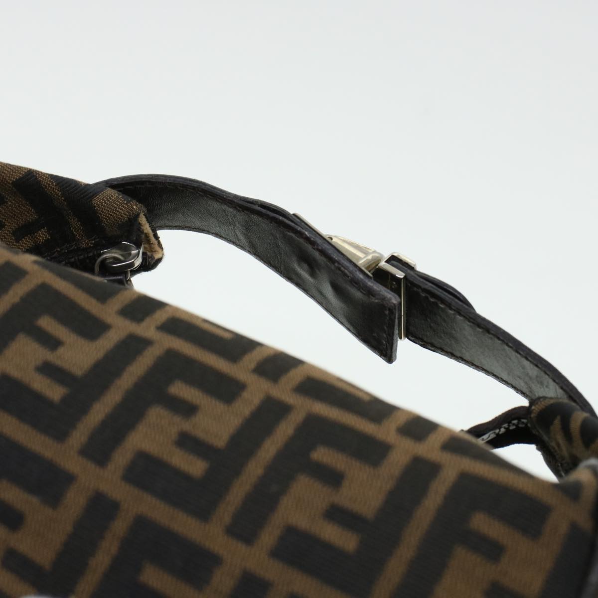 FENDI Zucca Canvas Hand Bag Black Brown bs5402