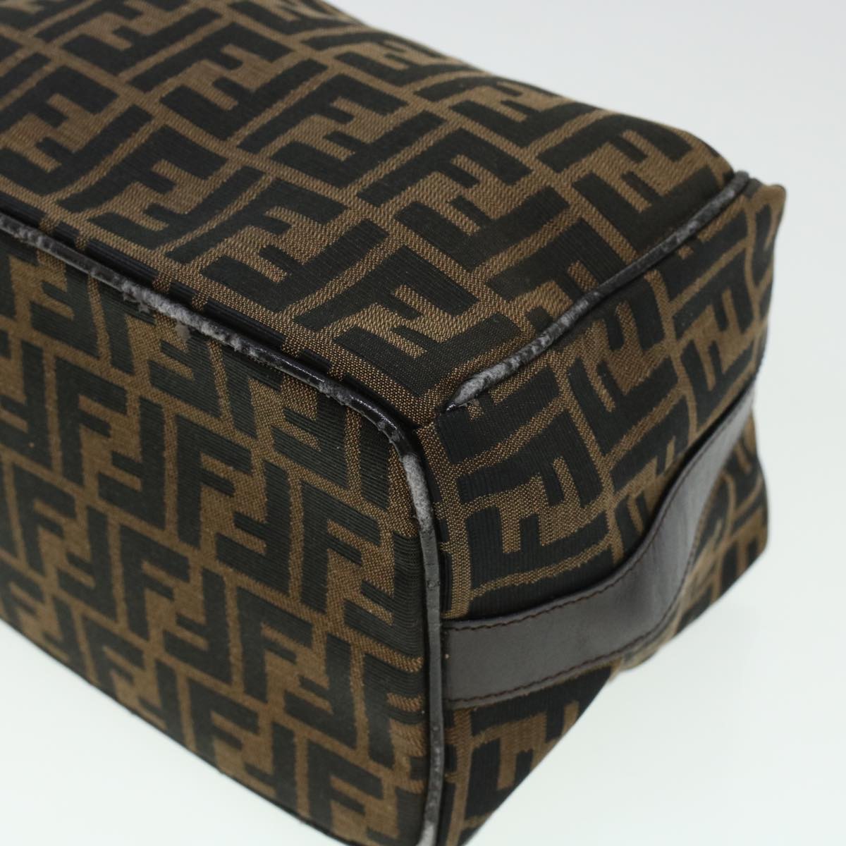 FENDI Zucca Canvas Hand Bag Black Brown bs5402