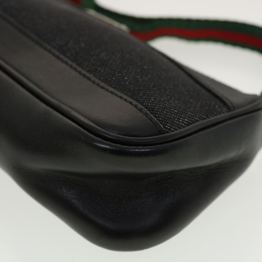 GUCCI Web Sherry Line Accessory Pouch Canvas Black Red Green bs5425