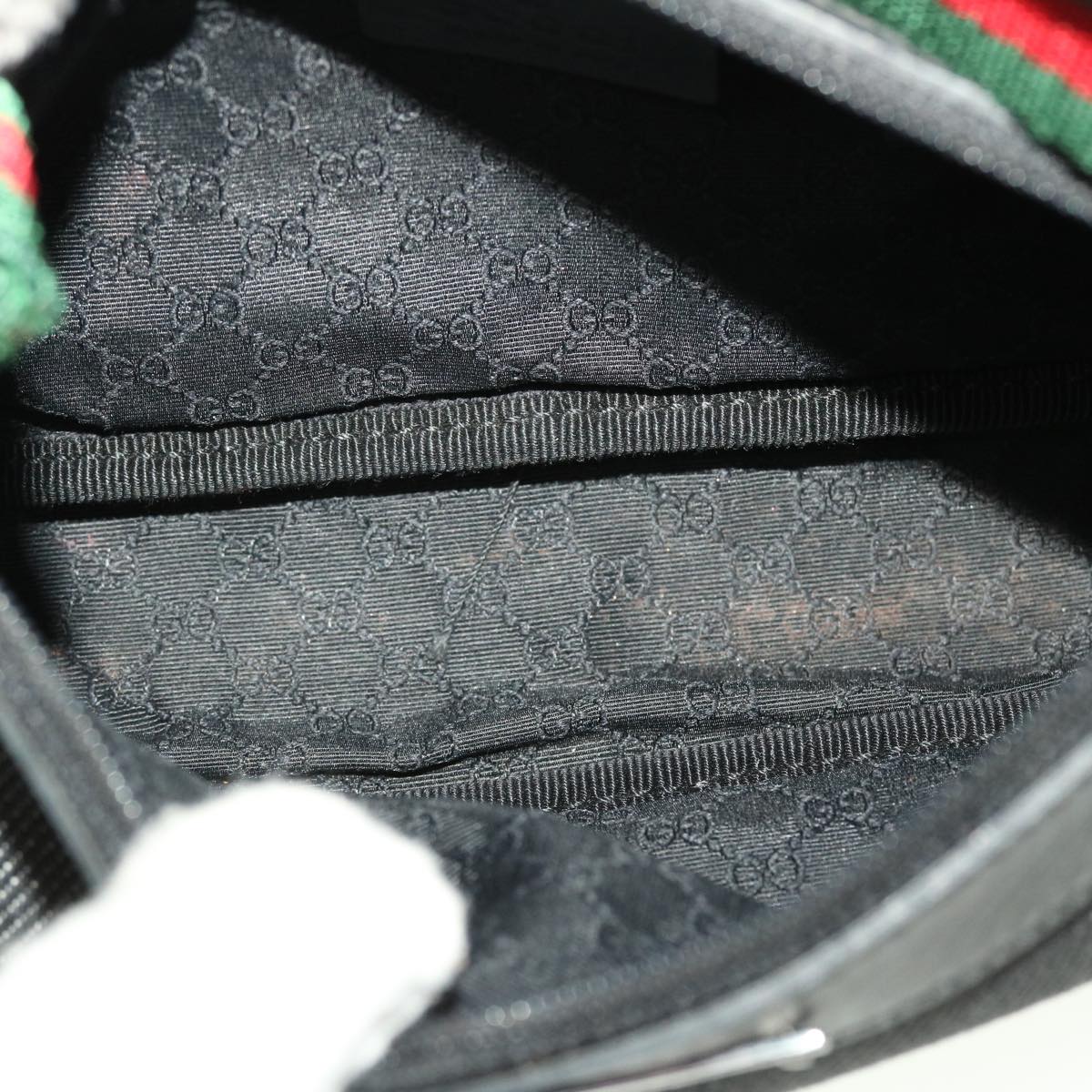 GUCCI Web Sherry Line Accessory Pouch Canvas Black Red Green bs5425