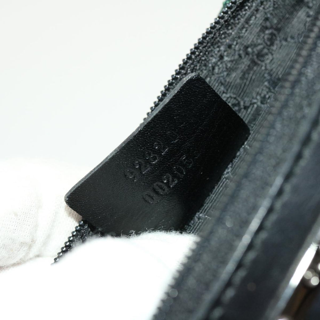 GUCCI Web Sherry Line Accessory Pouch Canvas Black Red Green bs5425