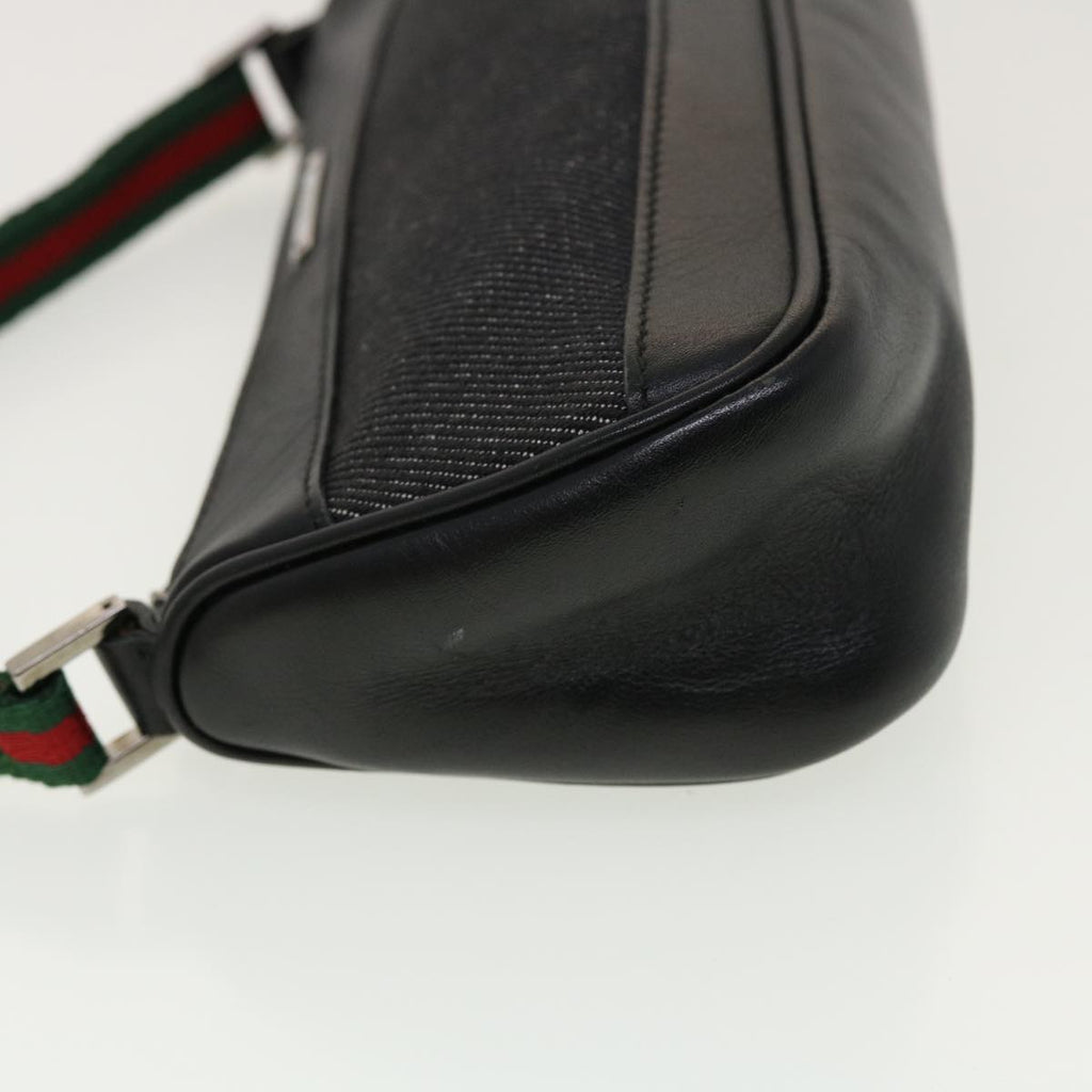 GUCCI Web Sherry Line Accessory Pouch Canvas Black Red Green bs5425