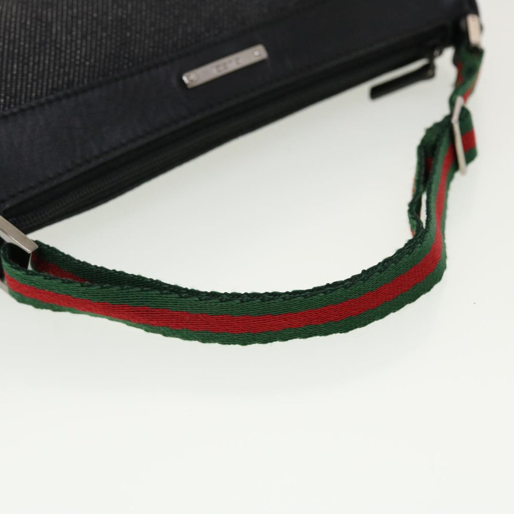 GUCCI Web Sherry Line Accessory Pouch Canvas Black Red Green bs5425