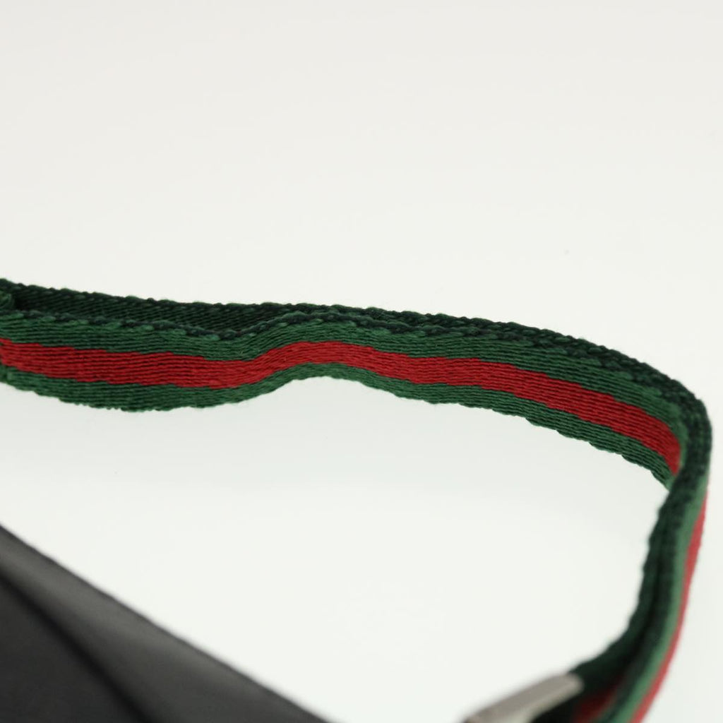 GUCCI Web Sherry Line Accessory Pouch Canvas Black Red Green bs5425