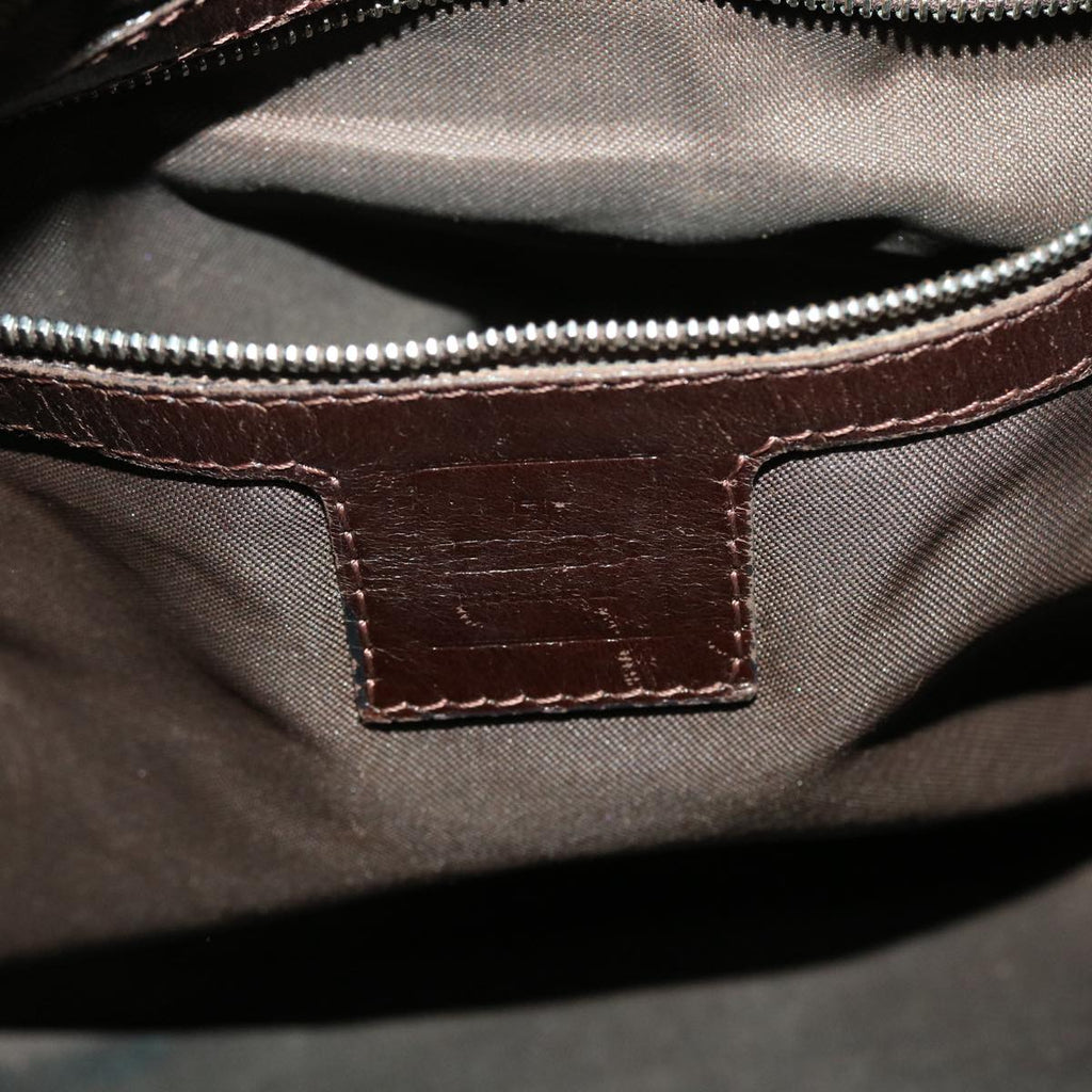 FENDI Zucca Canvas Mamma Baguette Shoulder Bag Black Brown bs5426